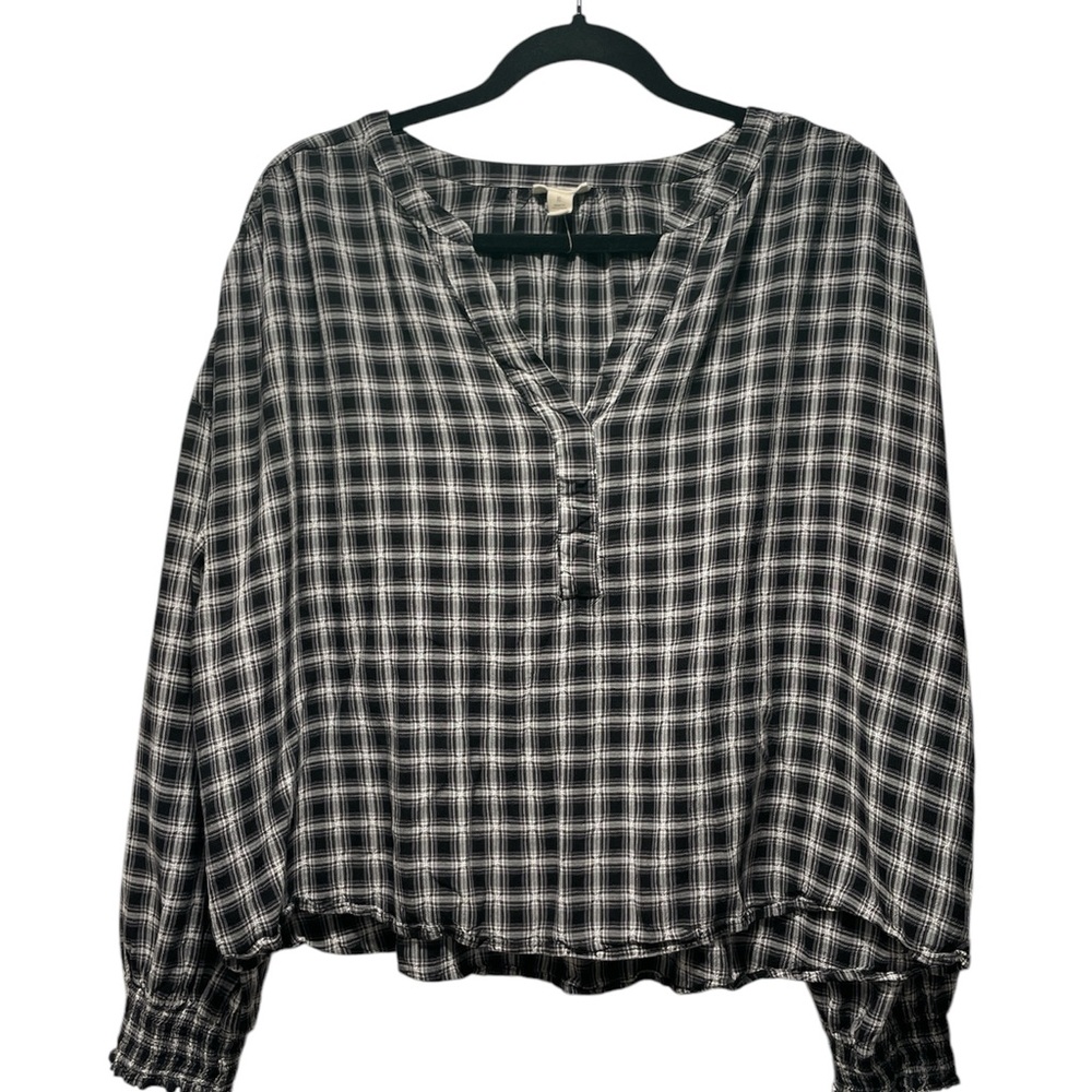 a.n.a Black and White Boxy Blouse